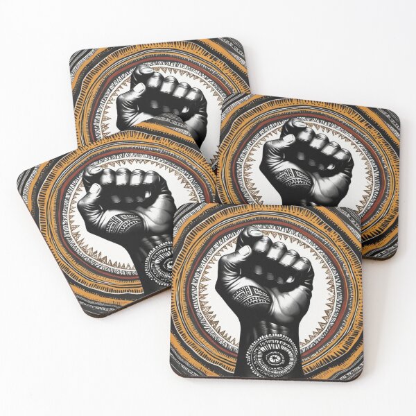 Item preview, African Kente Black Fist Design 3 designed and sold by AnkhLyfeApparel.