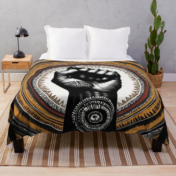 Item preview, African Kente Black Fist Design 3 designed and sold by AnkhLyfeApparel.