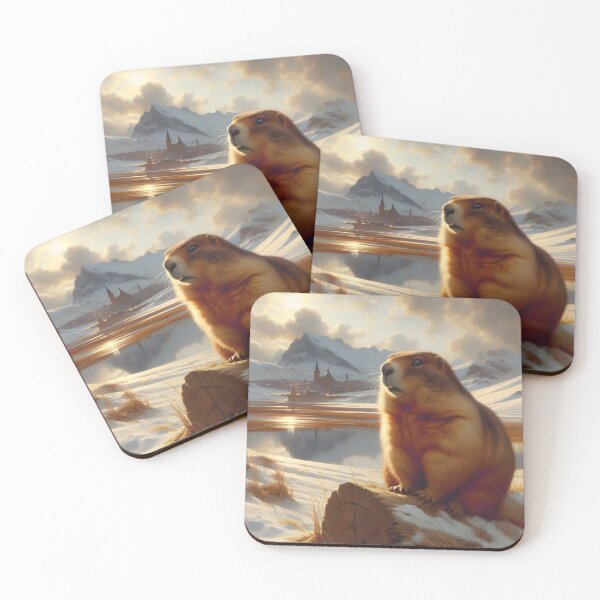 Item preview, Alpine Marmot in a Winter Wonderland designed and sold by CitrineLinker.