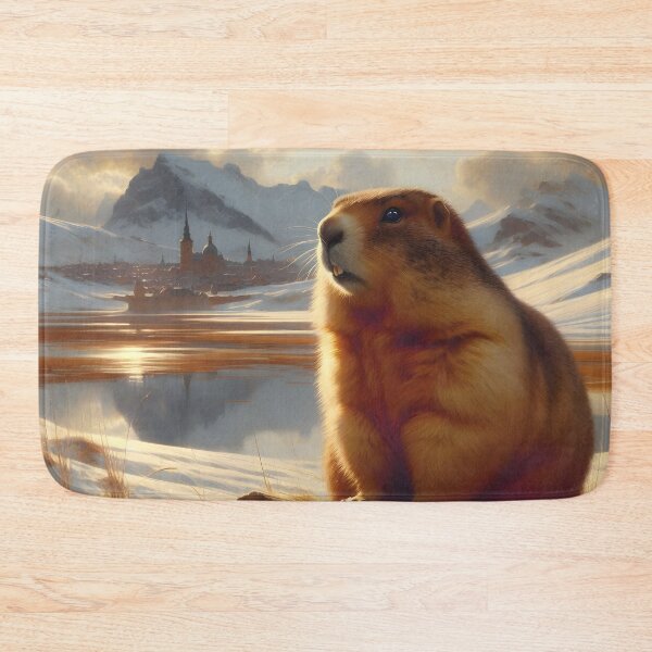 Item preview, Alpine Marmot in a Winter Wonderland designed and sold by CitrineLinker.