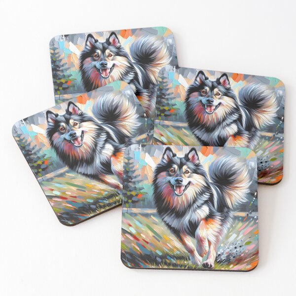 Item preview, Norwegian Elkhound Dog Portrait Acrylic Art Print Pet Portrait Gifts for Dog Lovers designed and sold by Puppy Puzzles Plus.