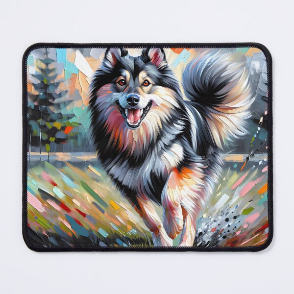 Item preview, Norwegian Elkhound Dog Portrait Acrylic Art Print Pet Portrait Gifts for Dog Lovers designed and sold by Puppy Puzzles Plus.