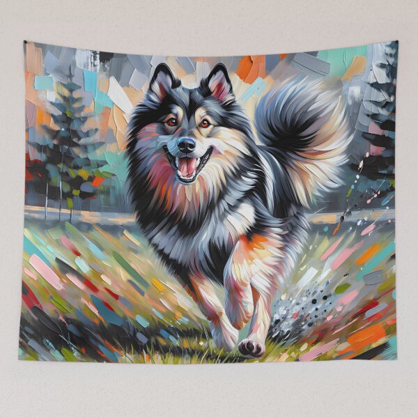 Item preview, Norwegian Elkhound Dog Portrait Acrylic Art Print Pet Portrait Gifts for Dog Lovers designed and sold by Puppy Puzzles Plus.