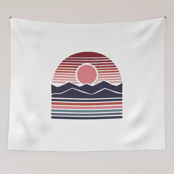 Item preview, Retro Sunset Mountainscape designed and sold by lavavamp.