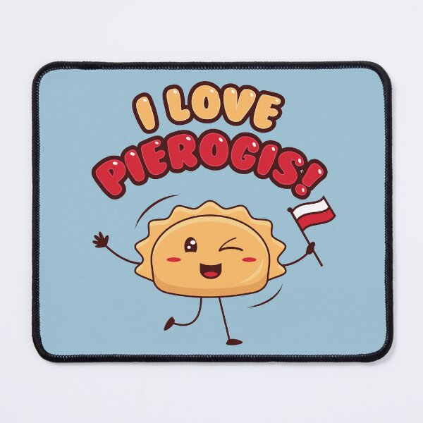 Item preview, I LOVE PIEROGIS! - Polish Dumpling Holding Poland Flag designed and sold by Darling DeDe.