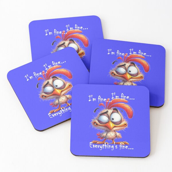 Item preview, Cute crazy frazzled chicken - Everything's fine. designed and sold by BlackZebraArt.