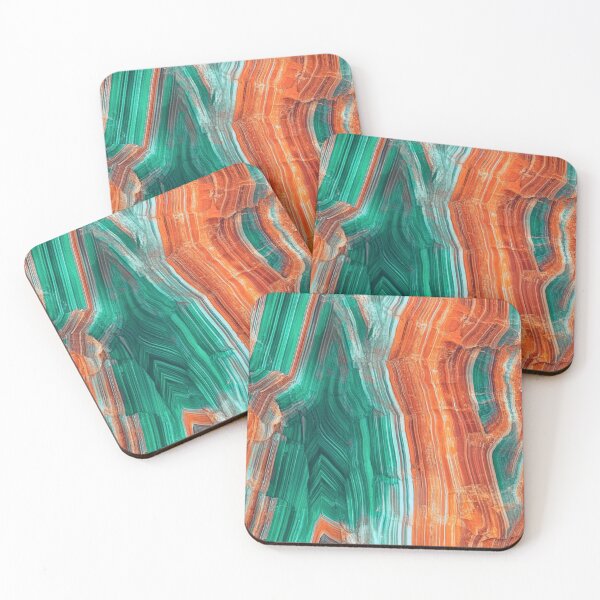Item preview, Agate Rock Pattern - Beautiful Striated Teal and Bronze Rocks designed and sold by HausKatz.