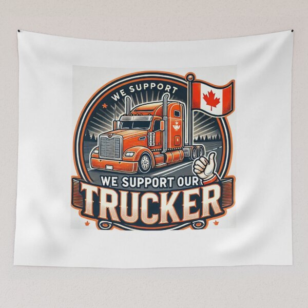 Item preview, Support Our Truckers - Canadian Pride Truck Driver designed and sold by alkareem-ca.