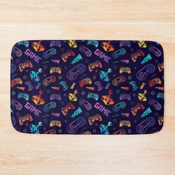 Item preview, Retro gaming symbols pattern in neon colors designed and sold by TYTOS-SHOP.