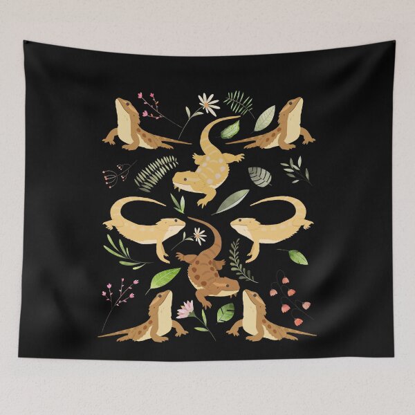 Item preview, Bearded Dragon Lizard Reptile Flowers designed and sold by Clara Hollins.