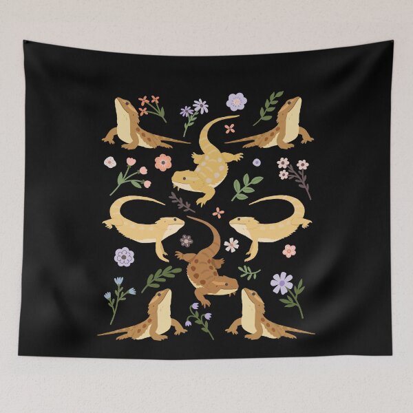 Item preview, Bearded Dragon Lizard Reptile Flowers designed and sold by Clara Hollins.