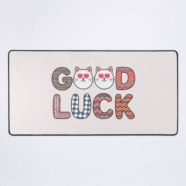 Item preview, Good Luck Cat - Playful Patterned Typography Art Print for Positive Vibes designed and sold by benjyjump.