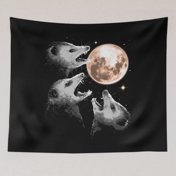 Item preview, Three Opossums Howling at the Moon - Possum Opossum designed and sold by Gala-Zae.