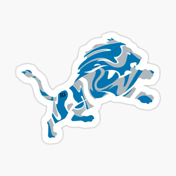 Vista previa del artículo con la obra «Pegatina con forma de remolino de los Detroit Lions», diseñado y vendido por lunaviredesigns.