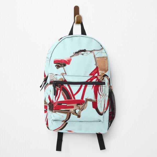 Item preview, A red bicycle with a basket on the front designed and sold by PWDigitalArt.