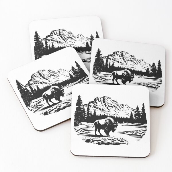 Item preview, Grand Teton Bison Buffalo National State Park Mountain Pines Wild  designed and sold by inkoutninja.