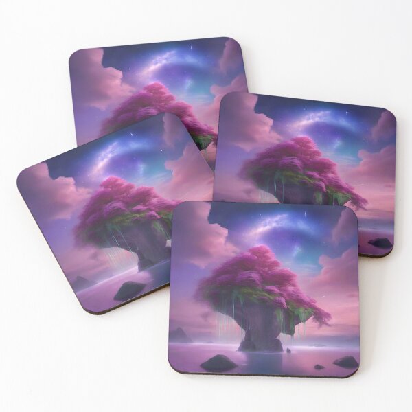 Item preview, Enchanted Tree Island Under a Cosmic Sky - Astral Scenery Collection designed and sold by SpacePrintss.