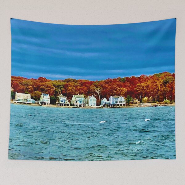 Item preview, Compo Beach Westport, CT - Sam's Seascape Series Houses designed and sold by GiftsbyNaomi.