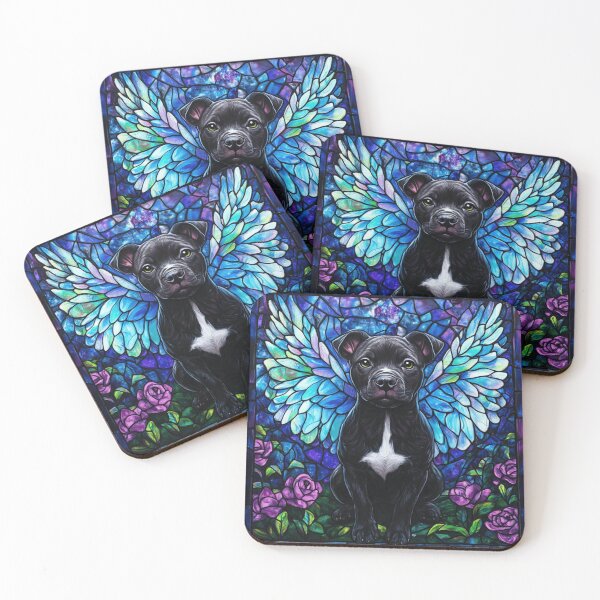 Item preview, Angel Staffordshire On A Stained Glass designed and sold by Nocturne  Paws.