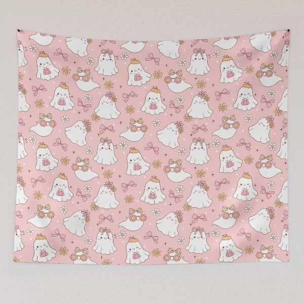 Item preview, Pink Girly Coquette Ghost Pattern designed and sold by ChaosDesigns876.