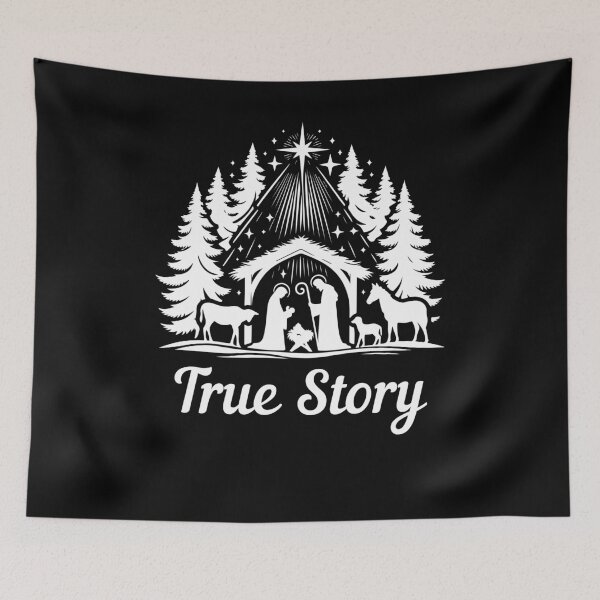 Item preview, True Story Christmas Nativity Jesus Christian In the Words of Truth Men Women Kids designed and sold by WAB Garb.