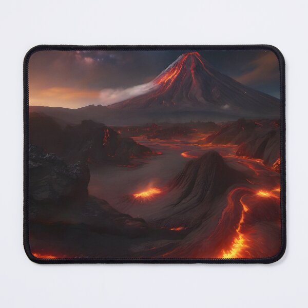 Item preview, Molten River at the Foot of a Fiery Mountain - Molten Realms Collection designed and sold by SpacePrintss.