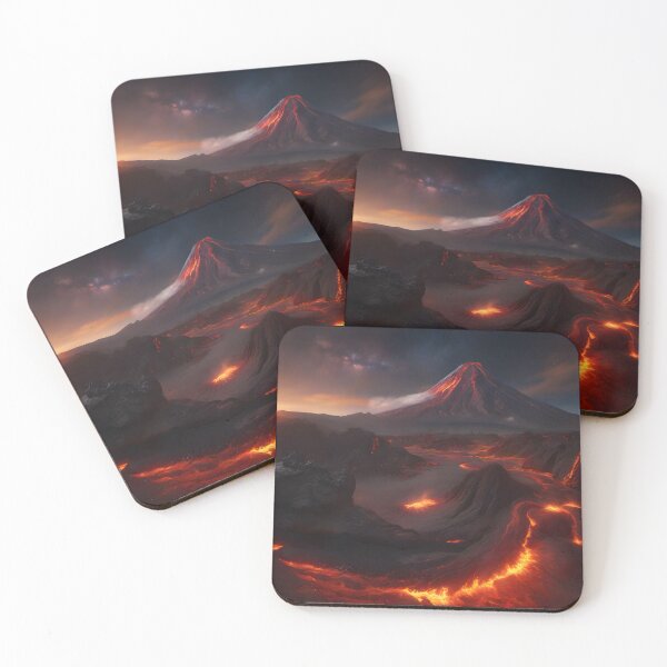 Item preview, Molten River at the Foot of a Fiery Mountain - Molten Realms Collection designed and sold by SpacePrintss.