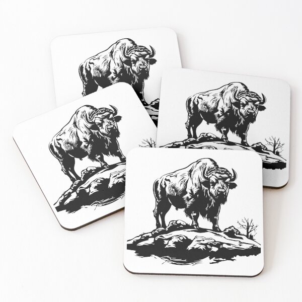 Item preview, American Bison Buffalo Plains Bull Horns Big Wild Mammal designed and sold by inkoutninja.