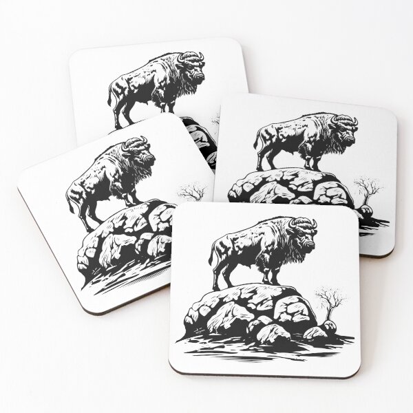 Item preview, American Bison Buffalo Plains Bull Horns Big Wild Mammal designed and sold by inkoutninja.