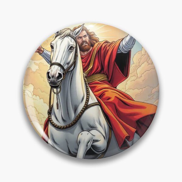 Item preview, Jesus, second coming, white horse, sword, clouds, revelation, Bible, comic,  designed and sold by tshirtart2024.