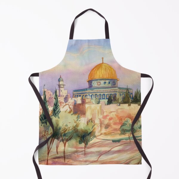Item preview, dome of the rock jerusalem watercolor painting designed and sold by Slice Of Seed.
