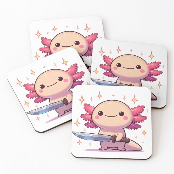 Item preview, Threatening stabby Axolotl Aura with a knife designed and sold by TheArtOfRanda.