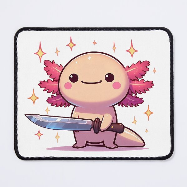 Item preview, Threatening stabby Axolotl Aura with a knife designed and sold by TheArtOfRanda.