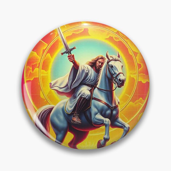 Item preview, Jesus, second coming, white horse, sword, clouds, revelation, Bible, comic,  designed and sold by tshirtart2024.