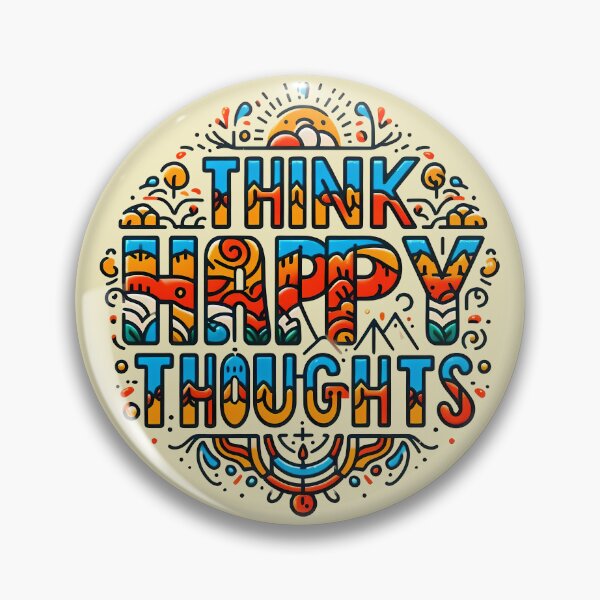 Item preview, Think Happy Thoughts, typography designed and sold by maxmaj.