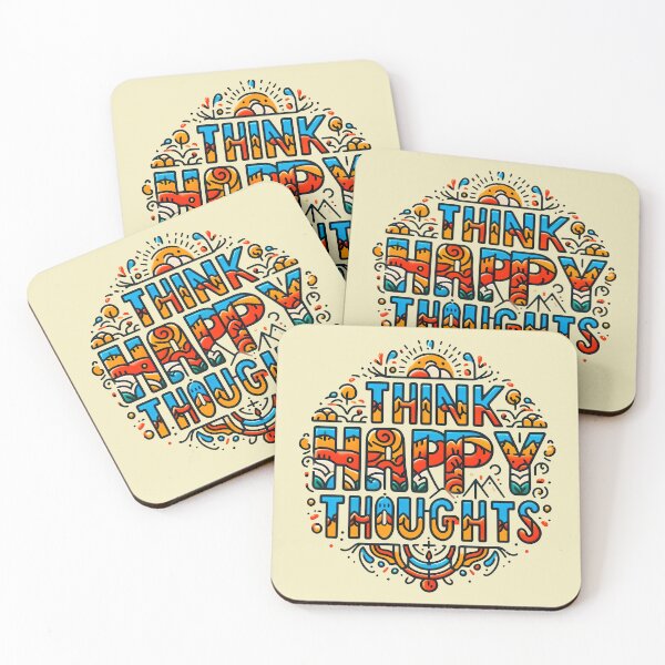 Item preview, Think Happy Thoughts, typography designed and sold by maxmaj.