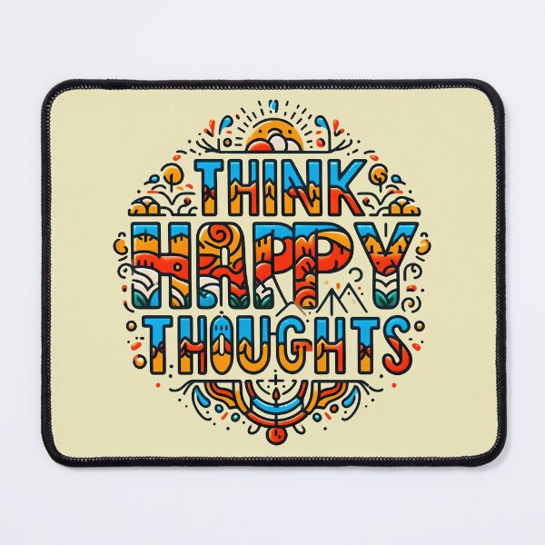 Item preview, Think Happy Thoughts, typography designed and sold by maxmaj.