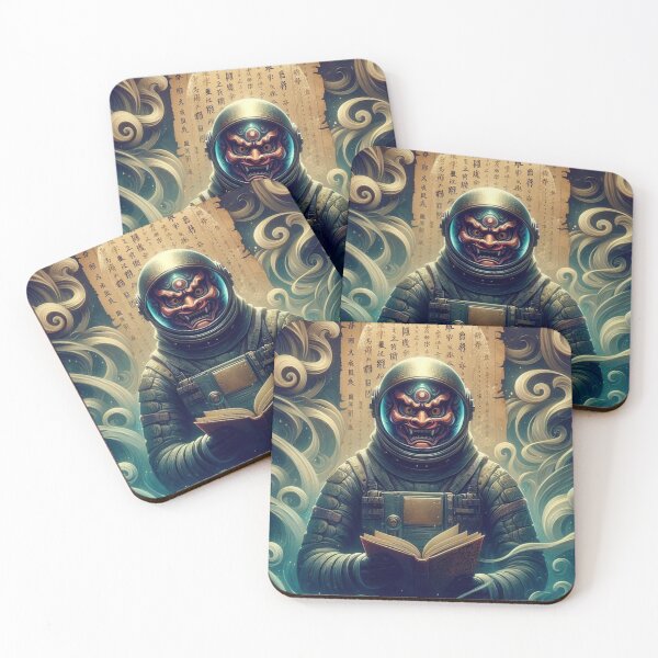 Item preview, NINJA ASTRONAUT WITH ONI MASK AND NINJA SCROLL designed and sold by JoyfulCreations.