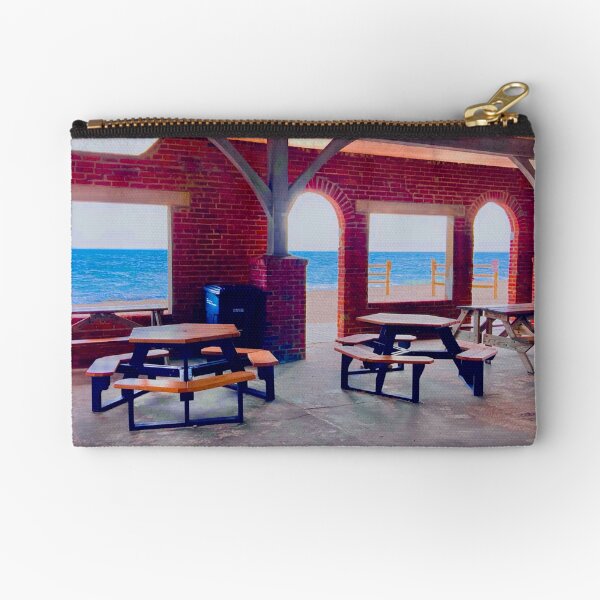 Sam's Seascape Series - Compo Beach Building Westport, CT Zipper Pouch