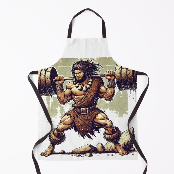 Item preview, Prehistoric Power, Man lifting weights. designed and sold by JonelleTshirts.