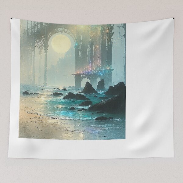 Item preview, Silver Moonlight Serenity: Waves and Bench designed and sold by PanoramaPrints.