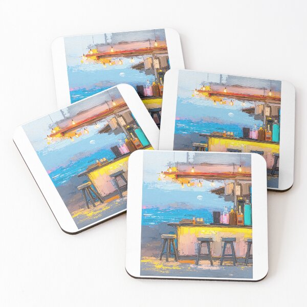 Item preview, Silver Tides Serene Beach Bar designed and sold by PanoramaPrints.