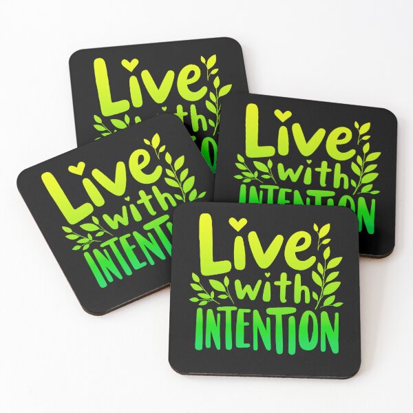 Item preview, Live With Intention Inspirational Quote designed and sold by ThreeftlyPicks.