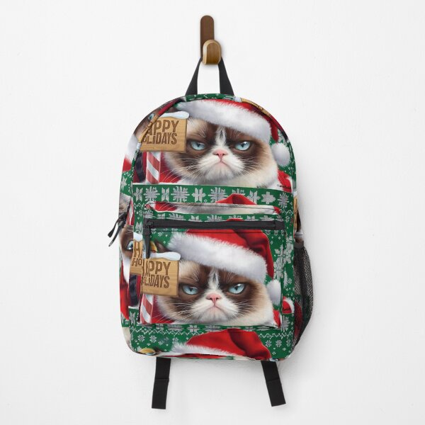 Item preview, Funny Grumpy Cranky Cat in Santa Hat Not Into the Happy Holidays Spirit  Painting designed and sold by Yogibear & Rachelle .