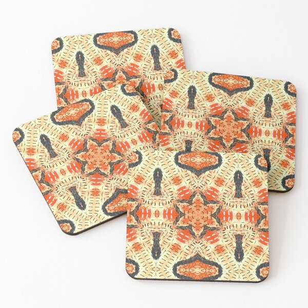 Item preview, Orange Yellow And Black Abstract Flower Pattern designed and sold by KeksWorkroom.