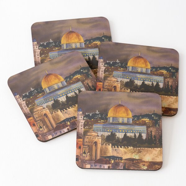 Item preview, night at jerusalem palestine in watercolor painting designed and sold by Slice Of Seed.