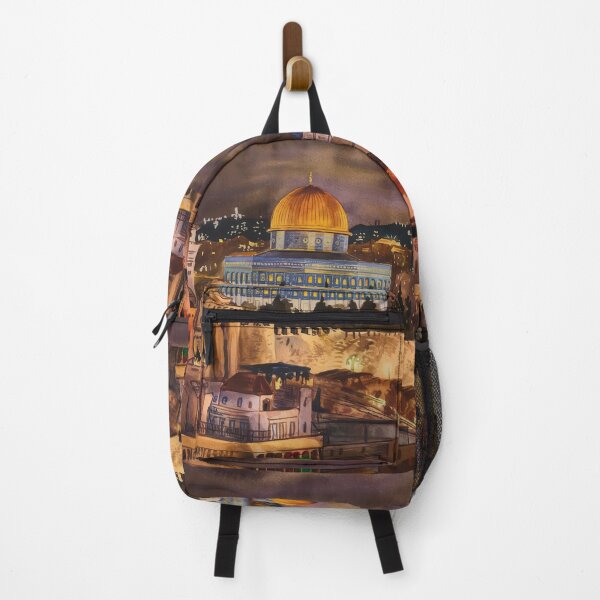 Item preview, night at jerusalem palestine in watercolor painting designed and sold by Slice Of Seed.