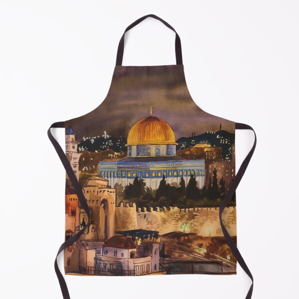 Item preview, night at jerusalem palestine in watercolor painting designed and sold by Slice Of Seed.