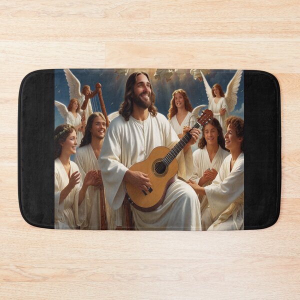 Item preview, Jesus, Music, Christian Music, Church Music, harp, guitar, heaven, angels, worship team, praise designed and sold by tshirtart2024.
