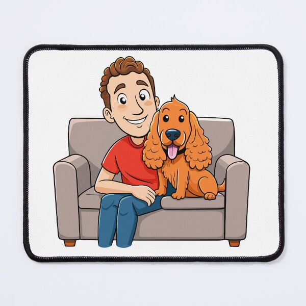 Item preview, Loving Cocker Spaniel Cuddling on Couch designed and sold by iwcus.